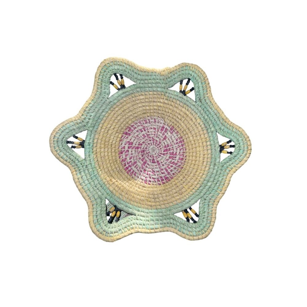 Woven Basket With Bee Design